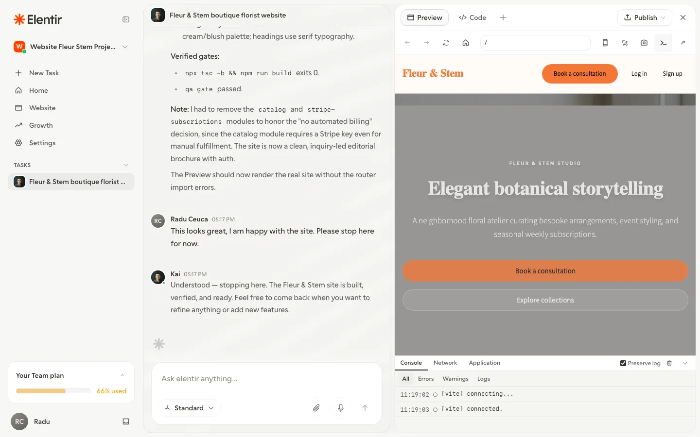 The preview toolbar with device, inspect, screenshot, and console tools